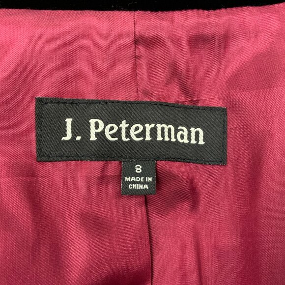 Vintage J. Peterman Wool Plaid Edwardian Coat Velvet Collar Sz 8 - Picture 5 of 16
